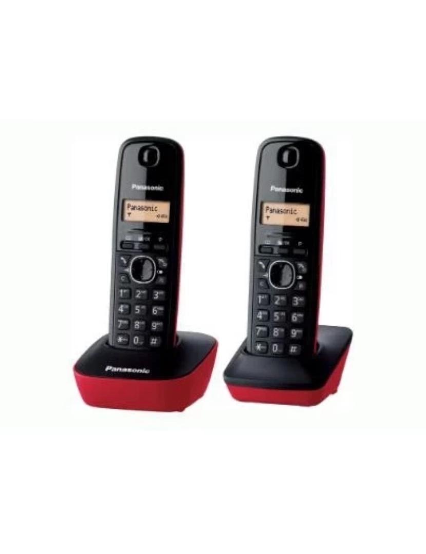 Panasonic - Telefone SEM FIO Panasonic > KX-TG1612 Dect Identificação de Chamadas Preto, Vermelho - KX-TG1612SPR