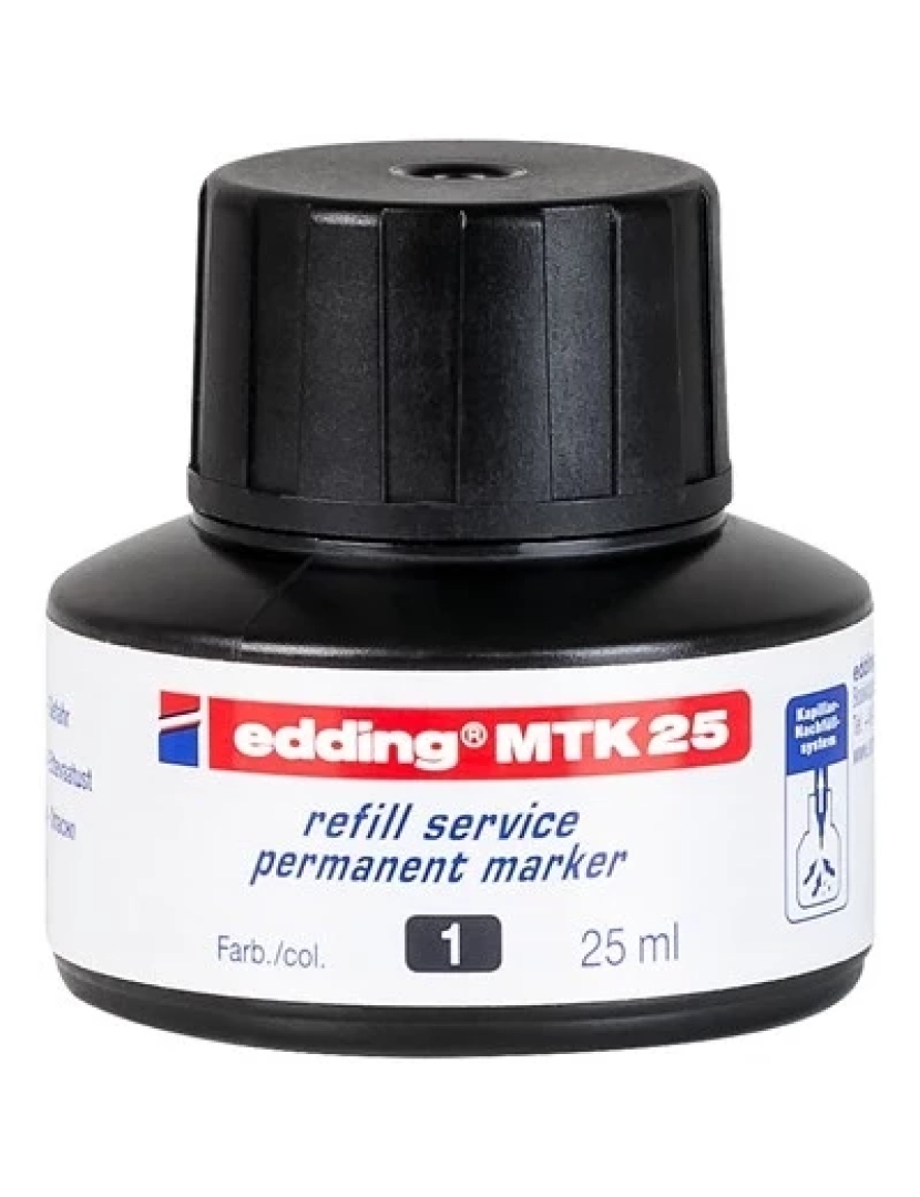 foto 1 de Marcador Edding > MTK 25 Recarga de Preto 25 ML 1 Unidade(s) - 1300251
