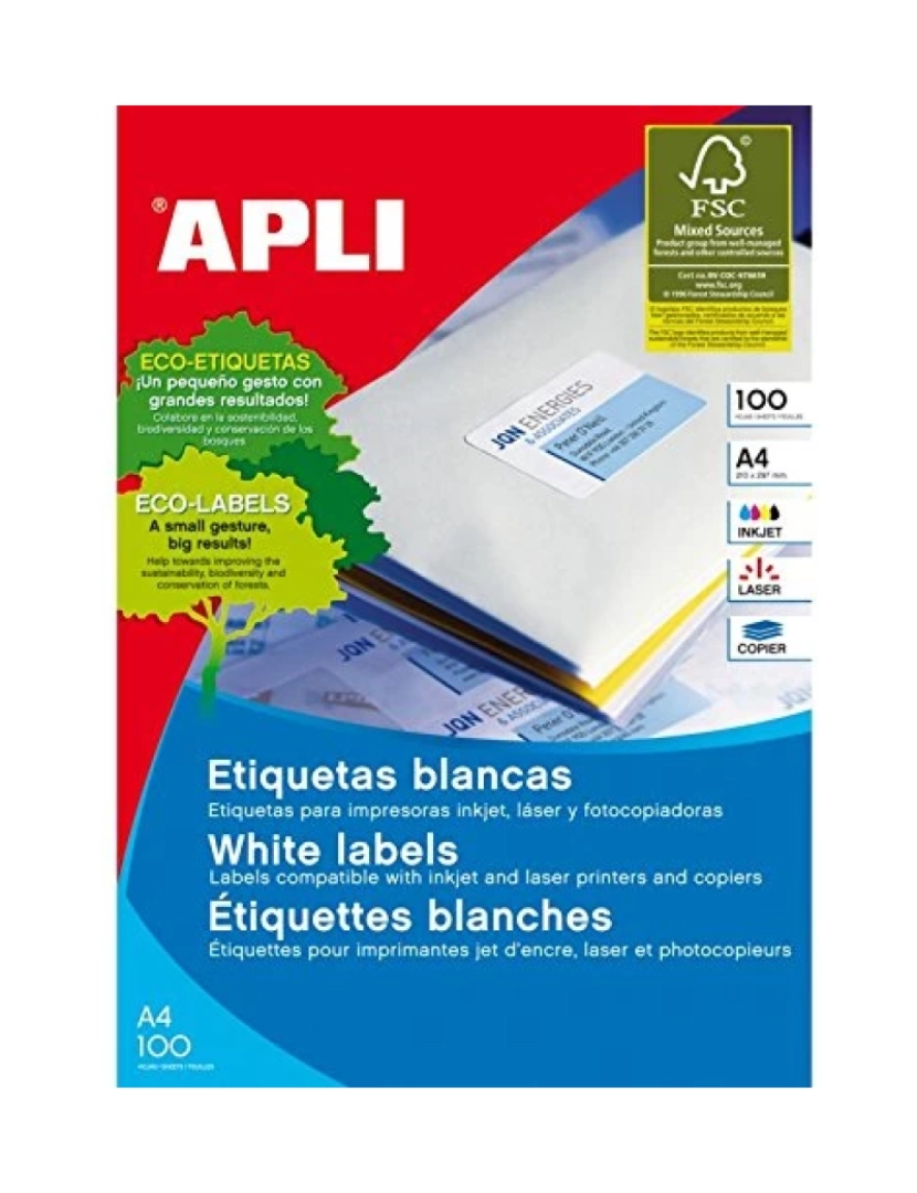 Apli - Etiquetas Apli > 01244 Etiqueta Para Impressão Branco - APL01244