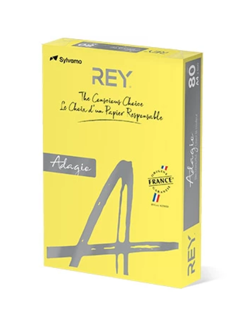 Adagio - Papel de Impressão Adagio > REY A4 80 G/m² Yellow 500 Sheets Para Amarelo - 1801109