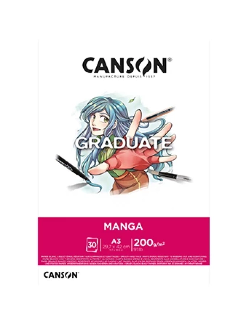 Canson - Caderno Canson > Bloco Graduate Manga A3 200GR 30FLS - 10850P031