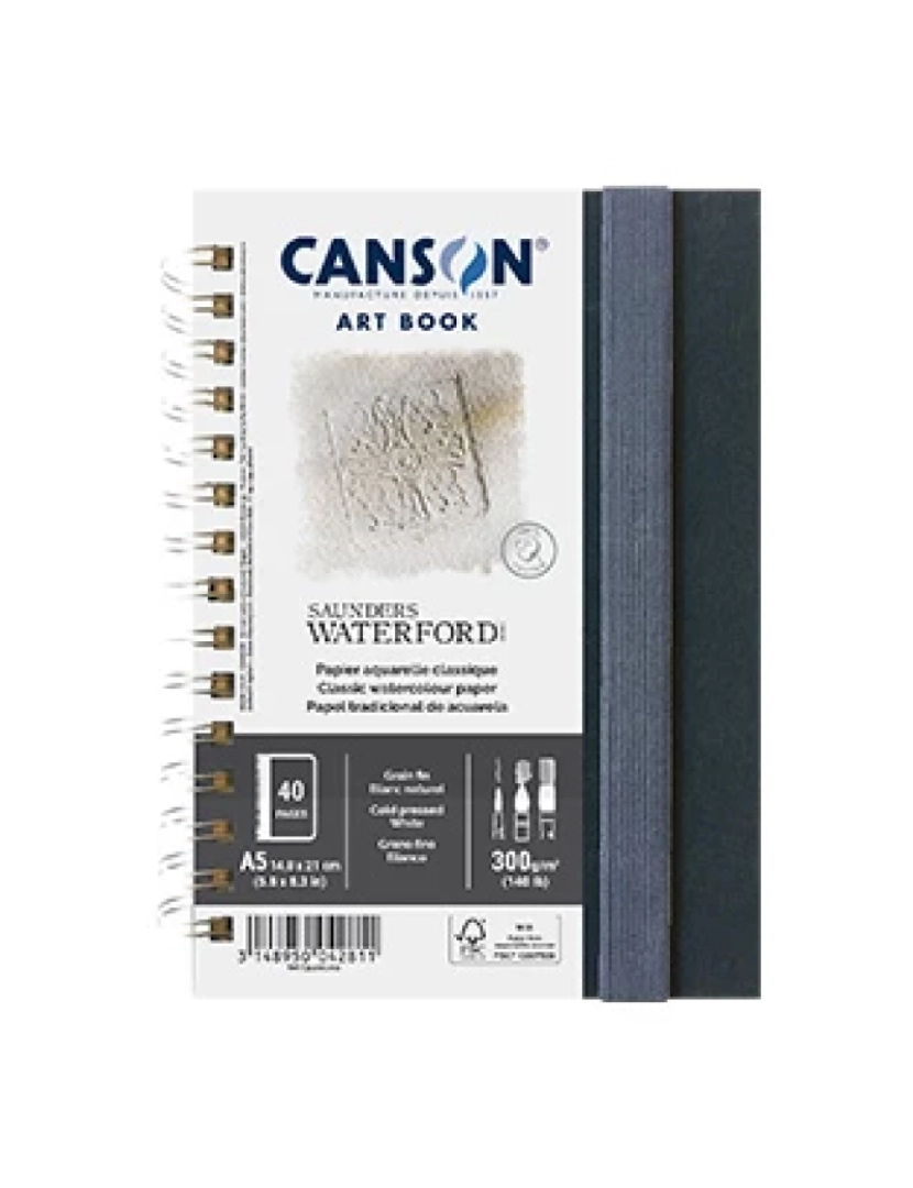 Canson - Caderno Canson > Artbook Saunders Waterford A5 300GR 40 Folhas - 10800L002