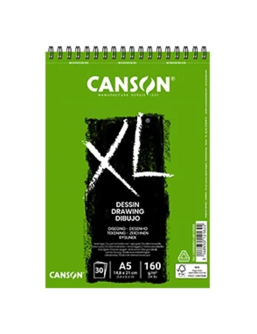 Canson - Caderno Canson > Bloco Espiralado XL Dessin A5 160GR 30 Folhas - 108082841