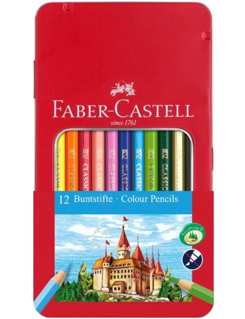 Faber Castell - Lápis de cor Faber Castell > FABER-CASTELL 115801 Azul, Dourado, Laranja, Rosa, Roxo, Vermelho, Amarelo 1 Unidade(s) - 1602002