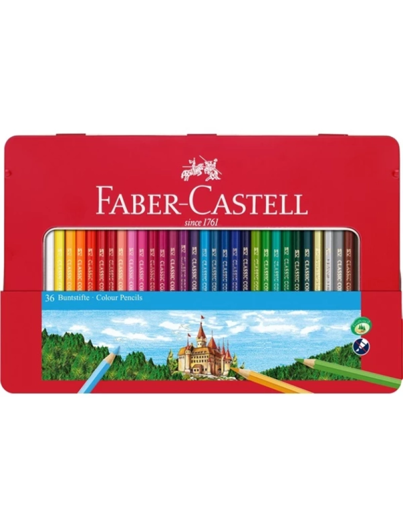 imagem de Lápis de cor Faber Castell > FABER-CASTELL 115886 Bege, Preto, Azul, Bronze, Castanho, Verde, Multicor, Rosa, Branco, Amarelo 1 Unidade(s) - 16020041