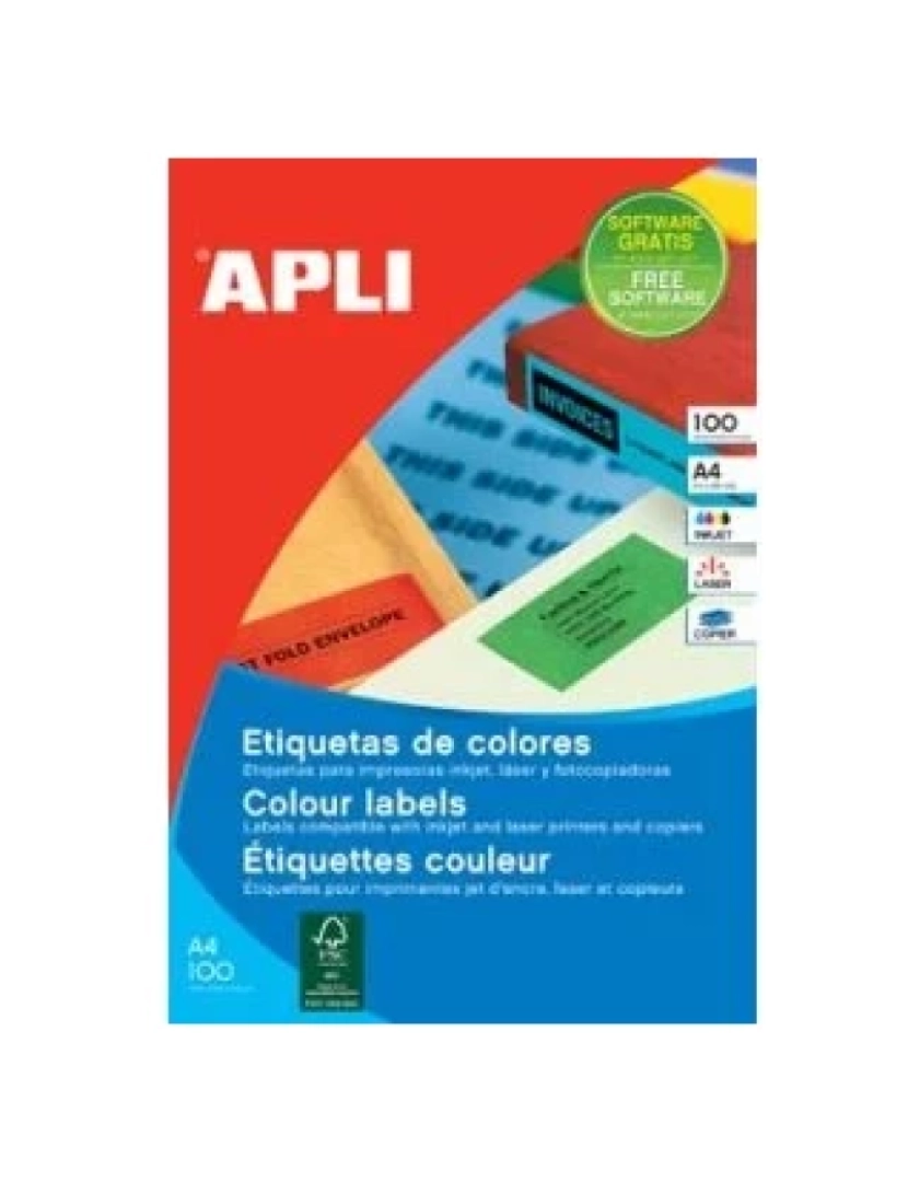 Apli - Etiquetas Apli > SP-12991 Amarelo Etiqueta de Impressora AUTO-ADESIVA - APL12991