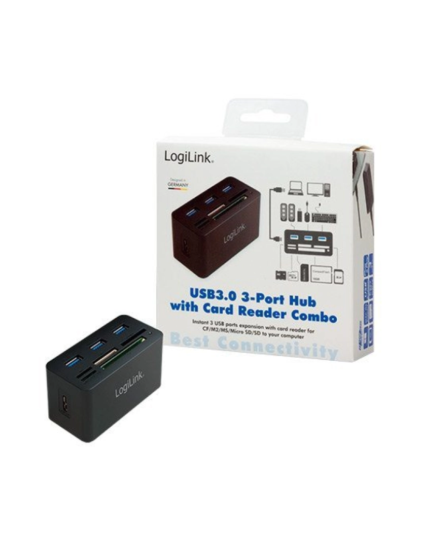 Logilink - Leitor de Cartões Logilink > HUB Interface USB 3.2 GEN 1 (3.1 GEN 1) TYPE-A 5000 Mbit/s - CR0042