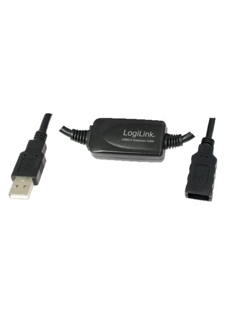 Logilink - Cabo USB Logilink > 10M 2.0 M/F A Preto - UA0143