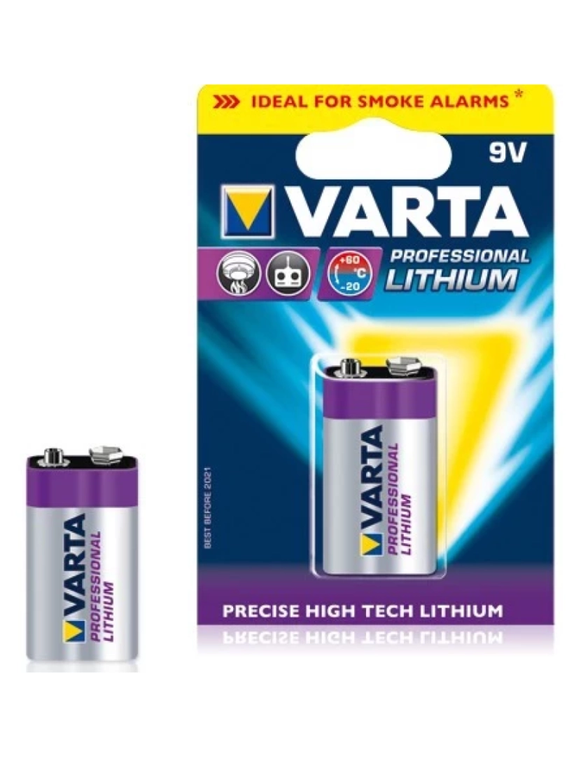 Varta - PILA VARTA ULTRA LITHIUM 9V - 6LR61 (BLISTER 1 UNID)  26,5x17,5x48,5mm