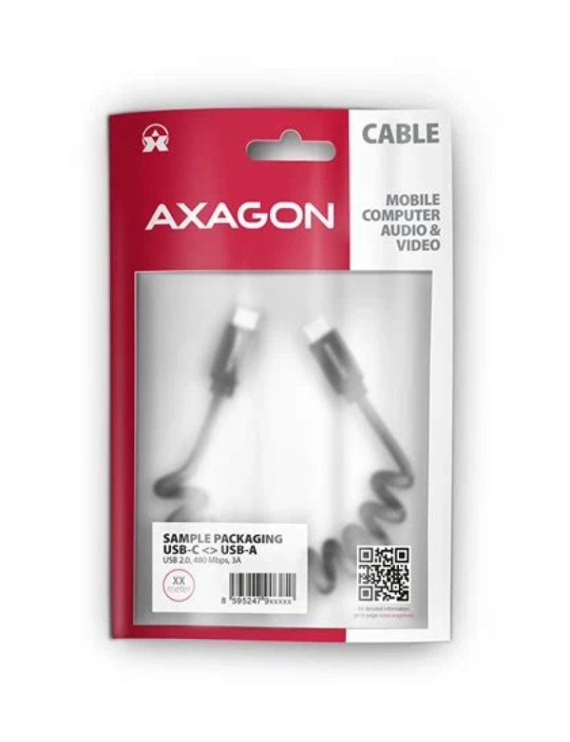 Axagon - Cabo USB Axagon S Twister Bucm Activo USB-C, Para USB-C 0.6M