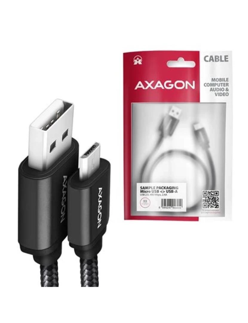 Axagon - Cabo USB Axagon S Bucm Activo USB-A, Para Microusb 1,5M