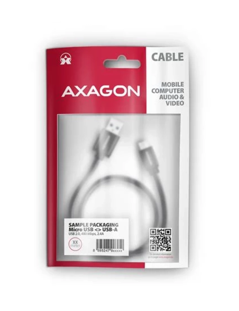 imagem de Cabo USB Axagon S Bucm Activo USB-A, Para Microusb 2M1