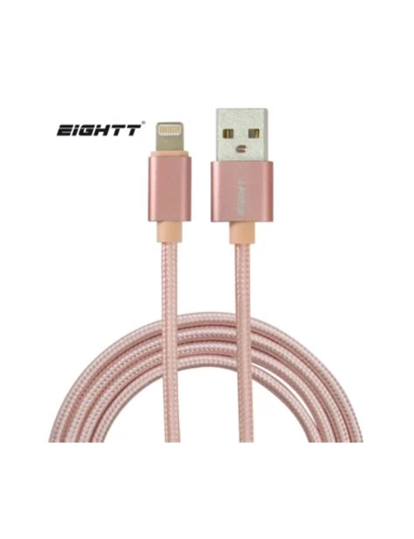 imagem de Cabo USB Eightt Cable A Lightning 1M Trenzado de Nylon Rosa1