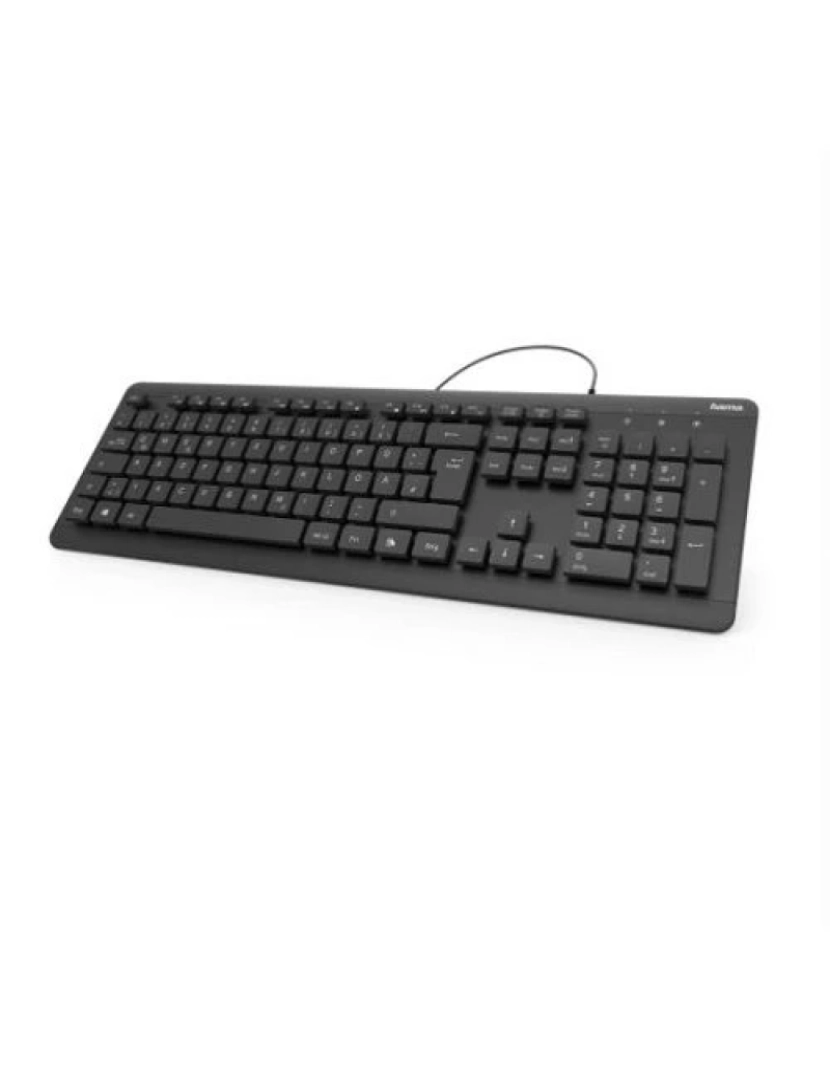 Hama - Teclado Hama KZ-600, Impermeável, com Cabo, Black - 19182682