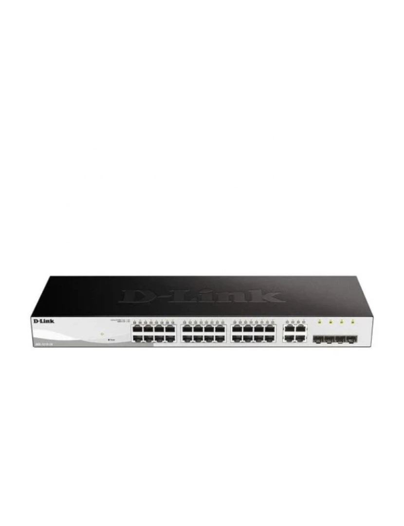 D-Link - 28-port gigabit poe+ (24p poe) smart incl. 4-port sfp combo. (193w) 28 x 10/100/1000mbps auto-negotiating ports. (port 1-24 poe 802.3af/802.3at up to 30w) 4 x mini-gbic sfp combo ports 193w power budget static routing (new) auto surveill - dgs-1210-28p/e