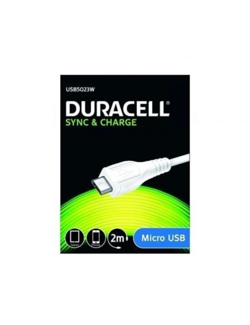Duracell - Cabo USB Duracell Micro 2M Branco 5023W