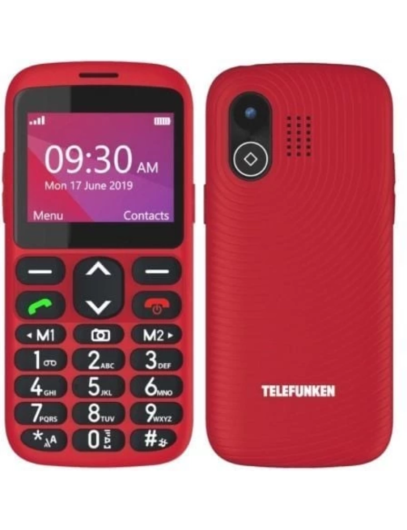 Telefunken - Telefone SEM FIO Telefunken E Movél S520 Para Personas Mayores/ Rojo - TF-GSM-520-CAR-RD