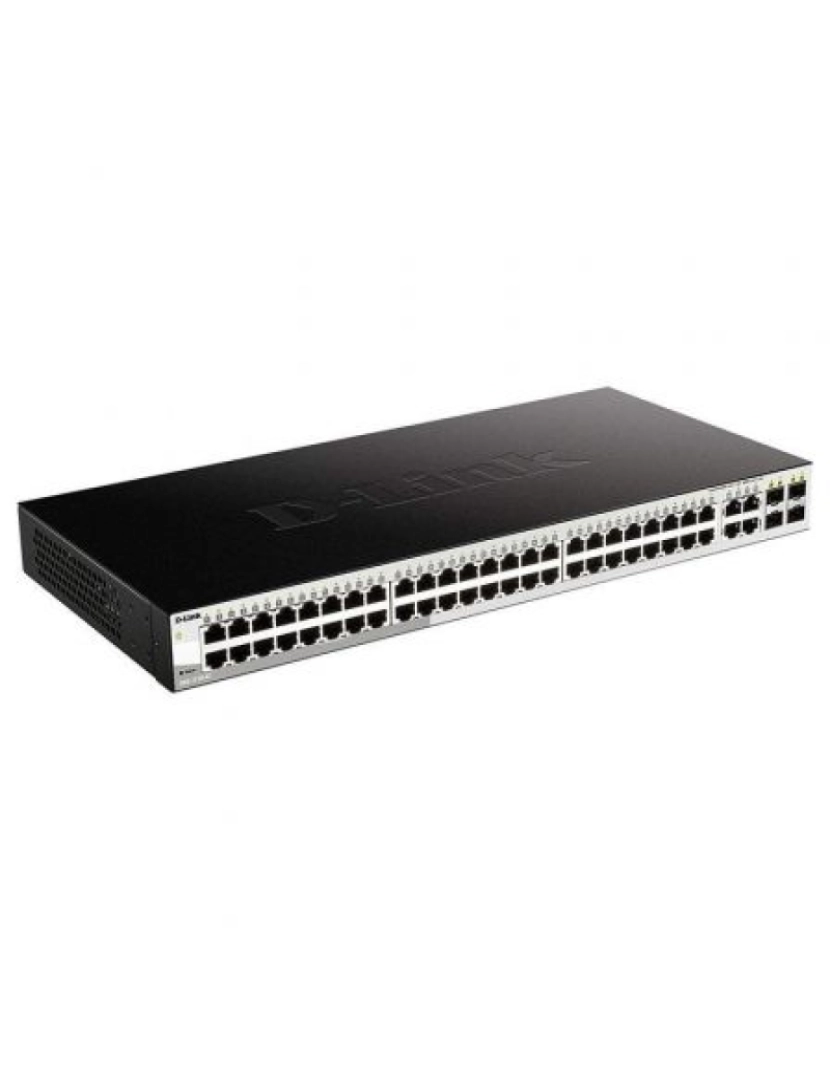 Advance - 52-port 10/100/1000mbps gigabit smart including 4-port sfp combo 52 x 10/100/1000mbps auto-negotiating ports 4 x mini-gbic sfp ports combo ing capacity 104 gbps power saving featuresmax power consumption 43.50 watts stati - dgs-1210-52/e