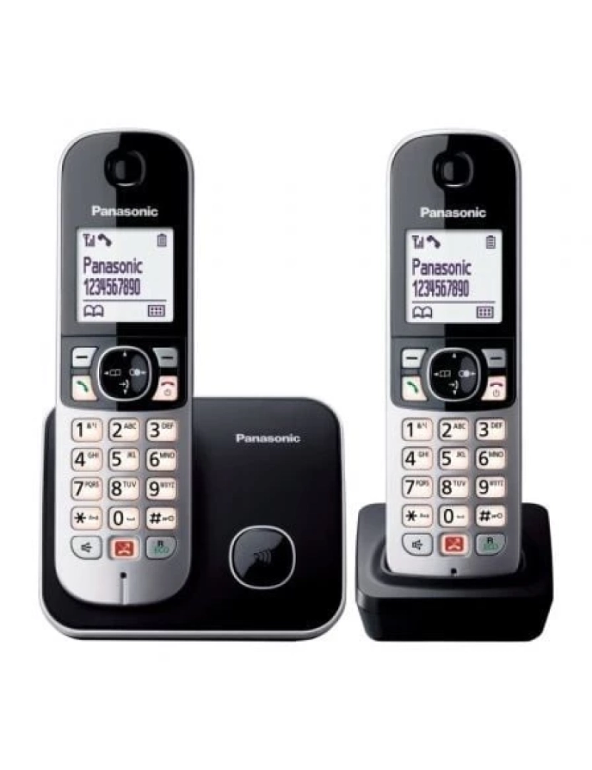 imagem de Telefone SEM FIO Panasonic Inalâmbrico KX TG6852/ Pack Duo/ Negro - KX-TG6852SPB1