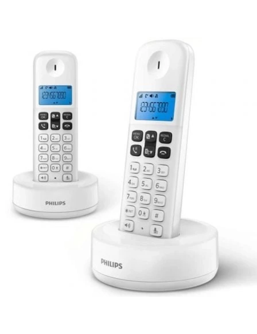 Philips - Telefone SEM FIO Philips Inalâmbrico D1612W/ 34/ Pack Duo/ Blanco - D1612W/34
