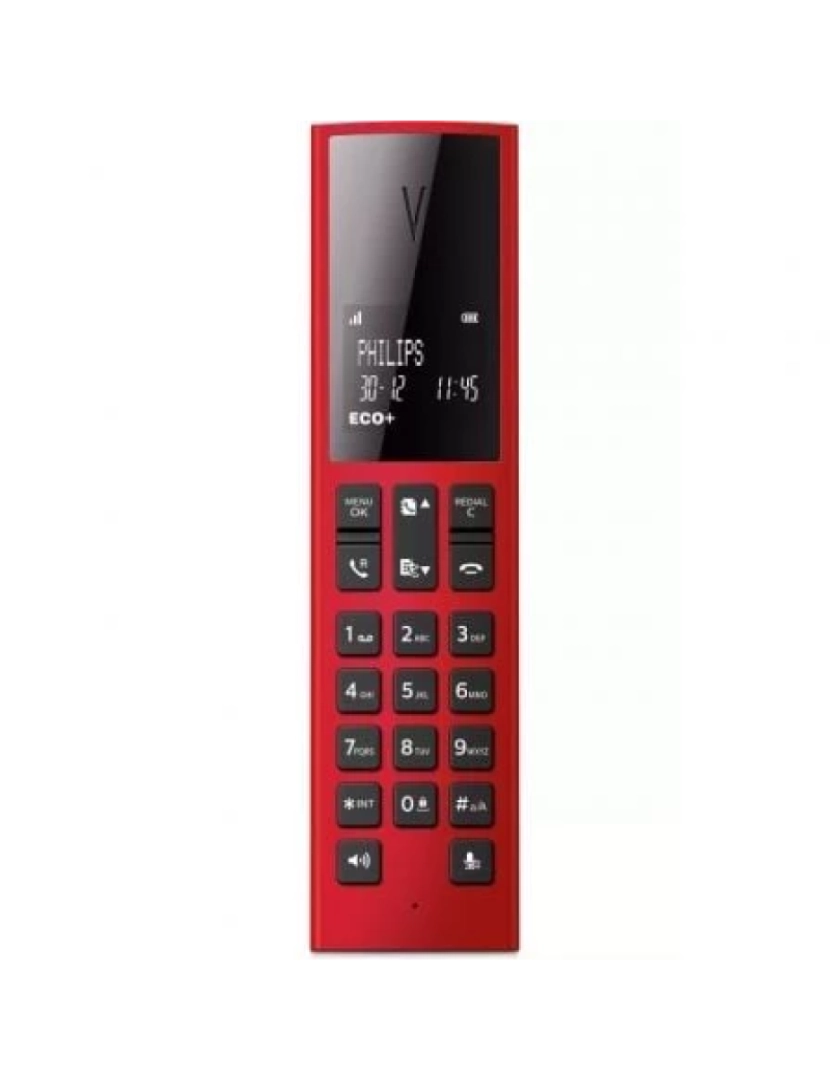 Philips - Telefone SEM FIO Philips Inalâmbrico Linea V M3501R/ 23 V2/ Rojo - M3501R/23 V2