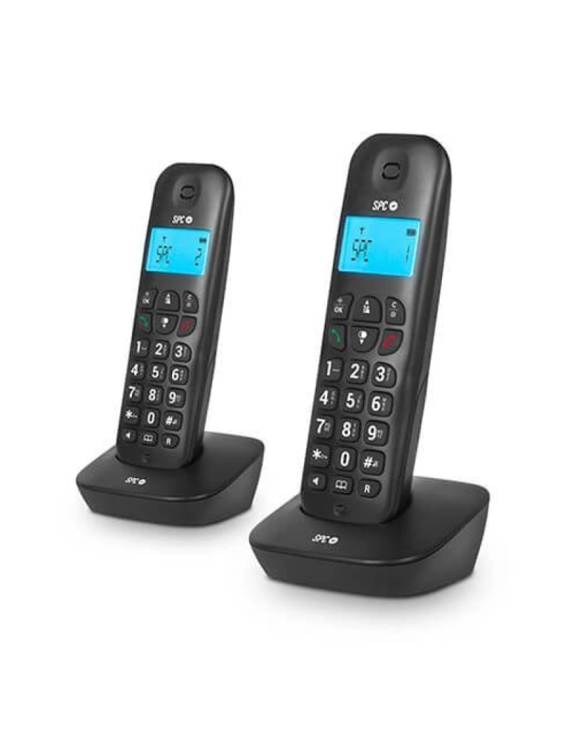 SPC - Telefone Inalâmbrico SPC AIR PRO DUO 7302N/ Pack Duo/ Negro