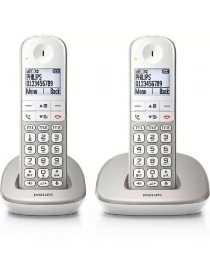 Philips - Tel?fono Inal?mbrico Philips Xl4902s/34/ Pack Duo/ Plata