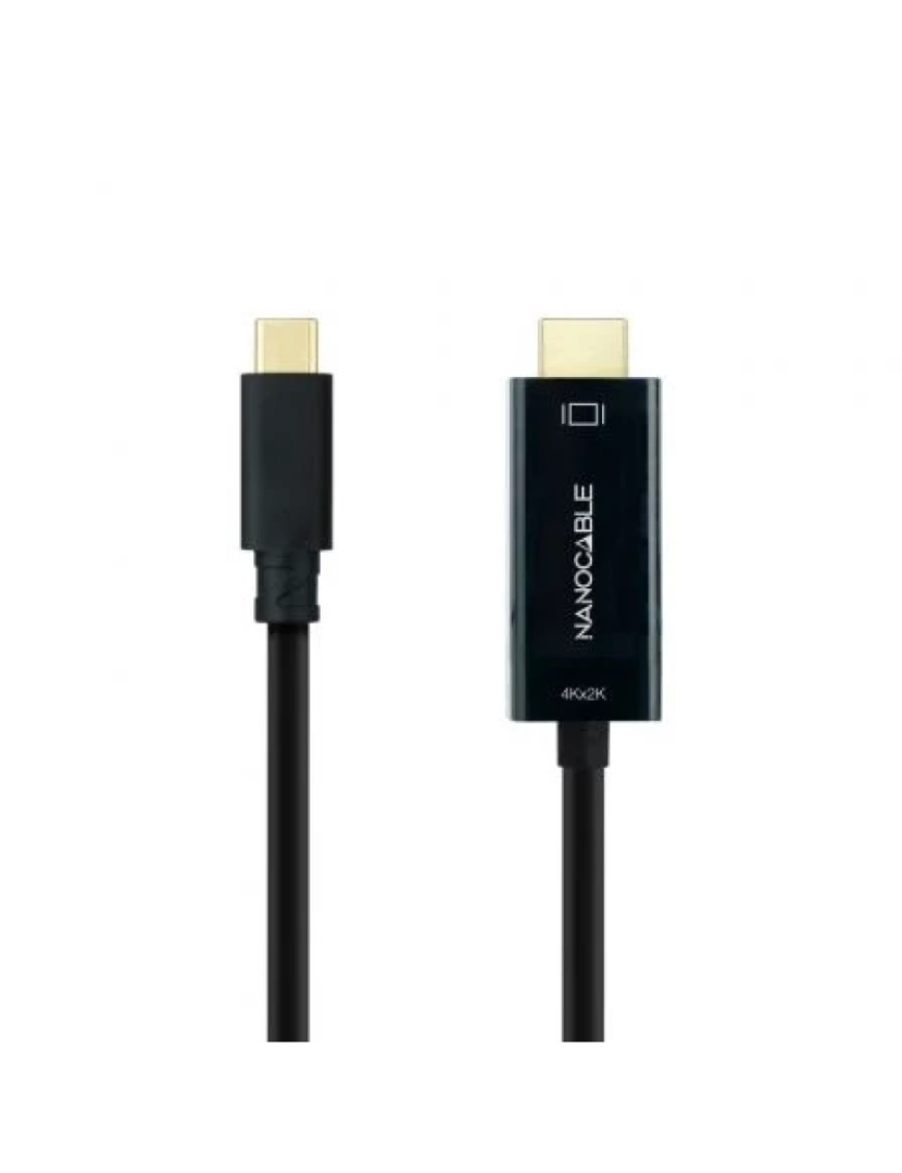 Nano Cable - Cabo HDMI NANO CABLE cable conversor nanocable / usb tipo-c macho macho/ 1.8m/ negro - 10.15.5132