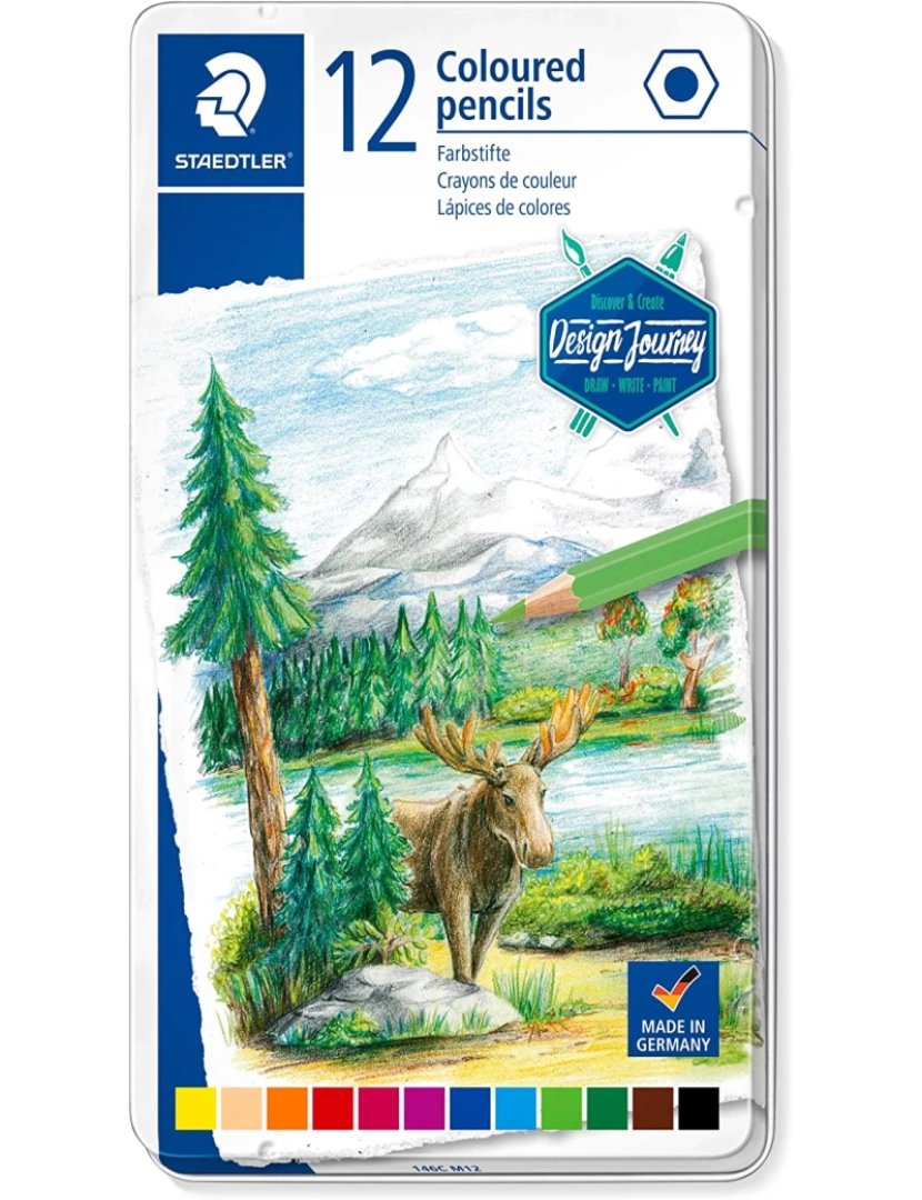 Staedtler - Lápis de cor Staedtler 146C Pack 12 Lapices Colores Mina Suave Colores Surtidos - 1602300