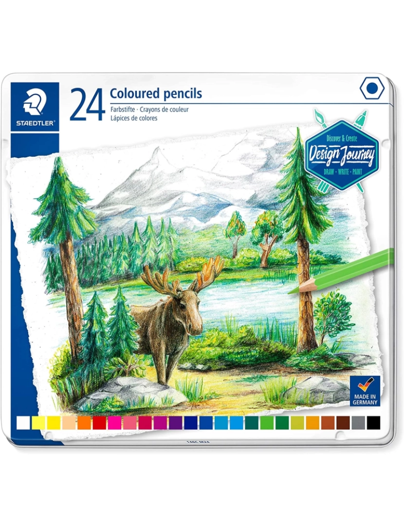 Staedtler - Lápis de cor Staedtler 146C Pack 24 Lapices Colores Mina Suave Colores Surtidos - 1602310
