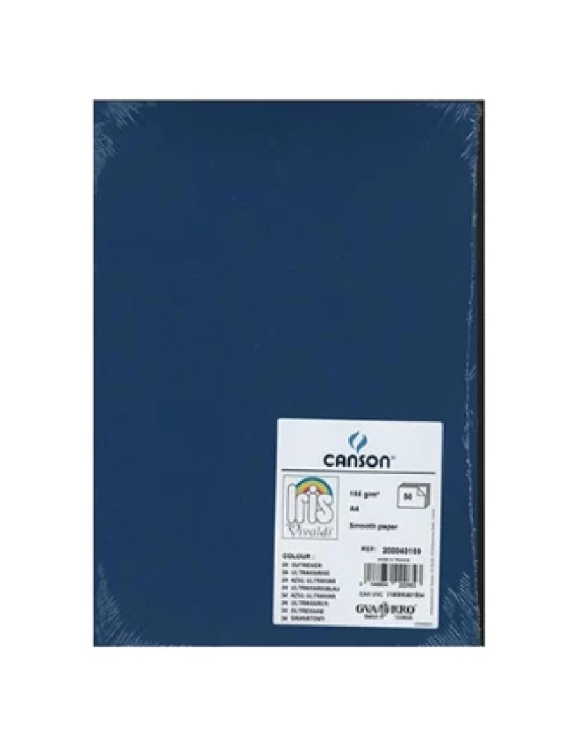 Canson - Cartolina Canson A3 185G Azul Ultramarino 50 Folhas - 17240203