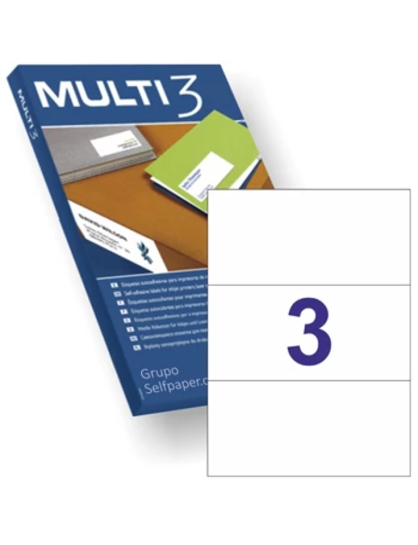 Multi3 - Etiquetas MULTI3 S 210X99 100 Folhas A4 300UN - APL12549
