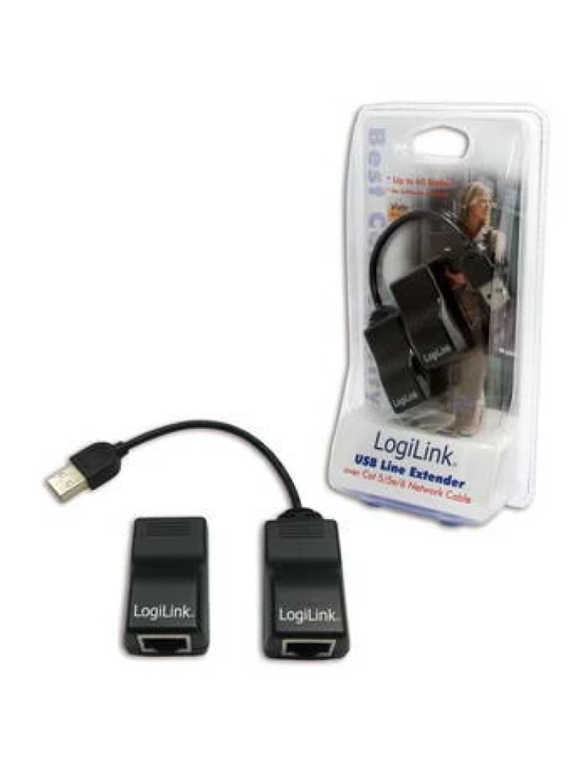 Logilink - Cabo USB Logilink UA0021D Extensao 2.0 Tipo A M Para Tipo A F POR Rede ATÉ 60M