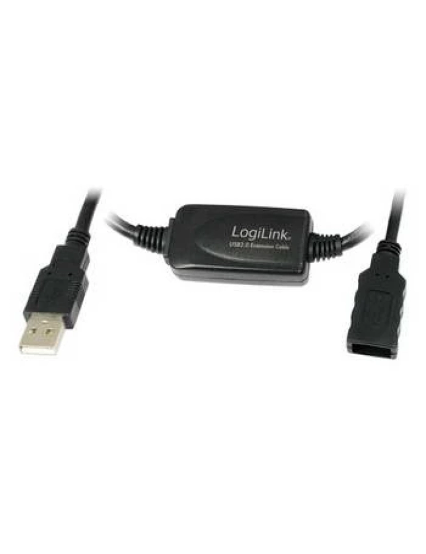 imagem de Cabo USB Logilink UA0145 Extensao Activo 2.0 Tipo A M Para Tipo A F Preto 15M1