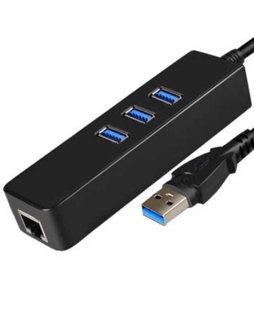 imagem de Adaptador USB Ntech NBA507A Conversor 3.0 Para 3 HUB + RJ45 Preto 0.25M1
