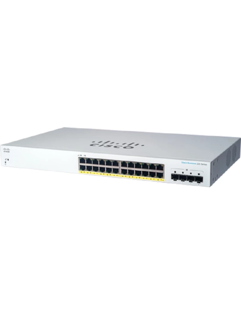 Cisco - cbs220-24p-4g gerido l2 gigabit ethernet (10/100/1000) power over ethernet (poe) 1u branco - cbs220-24p-4g-eu