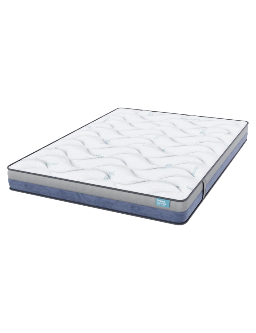 Dream Confort - Colchão Dream Confort HR Viscogel Smart Resilence 180X190 16 cm 9  Zonas de Conforto | Termo-Regulação | Lado Inverno / Verão | Alta Firmeza