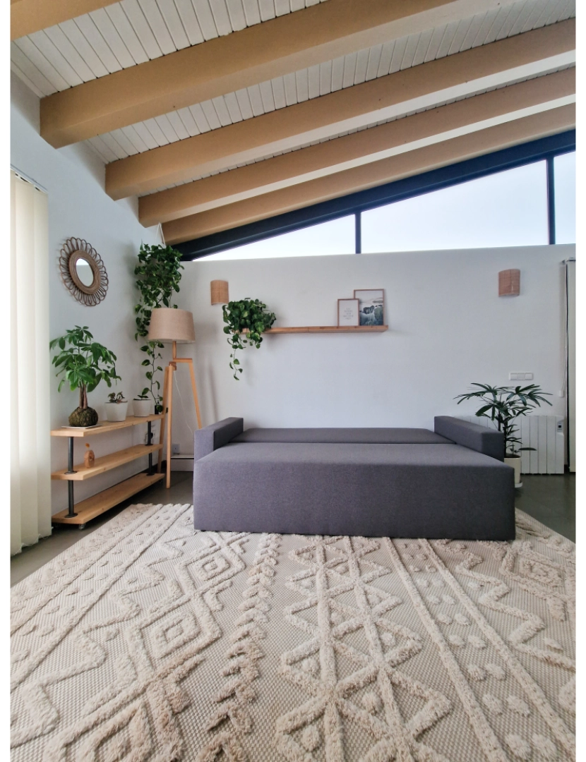 imagem de Skraut Home - Sofá-cama CLOUD, cinza claro, conversível em cama, baú. Máximo Relaxamento e Conforto - com Sistema Pull-out 225x92x92cm7