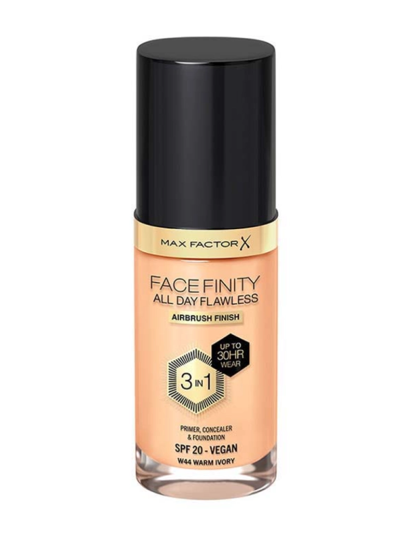 Max Factor - Facefinity 3In1 Primer, Concealer & Foundation #44-Warm Ivory 30 Ml