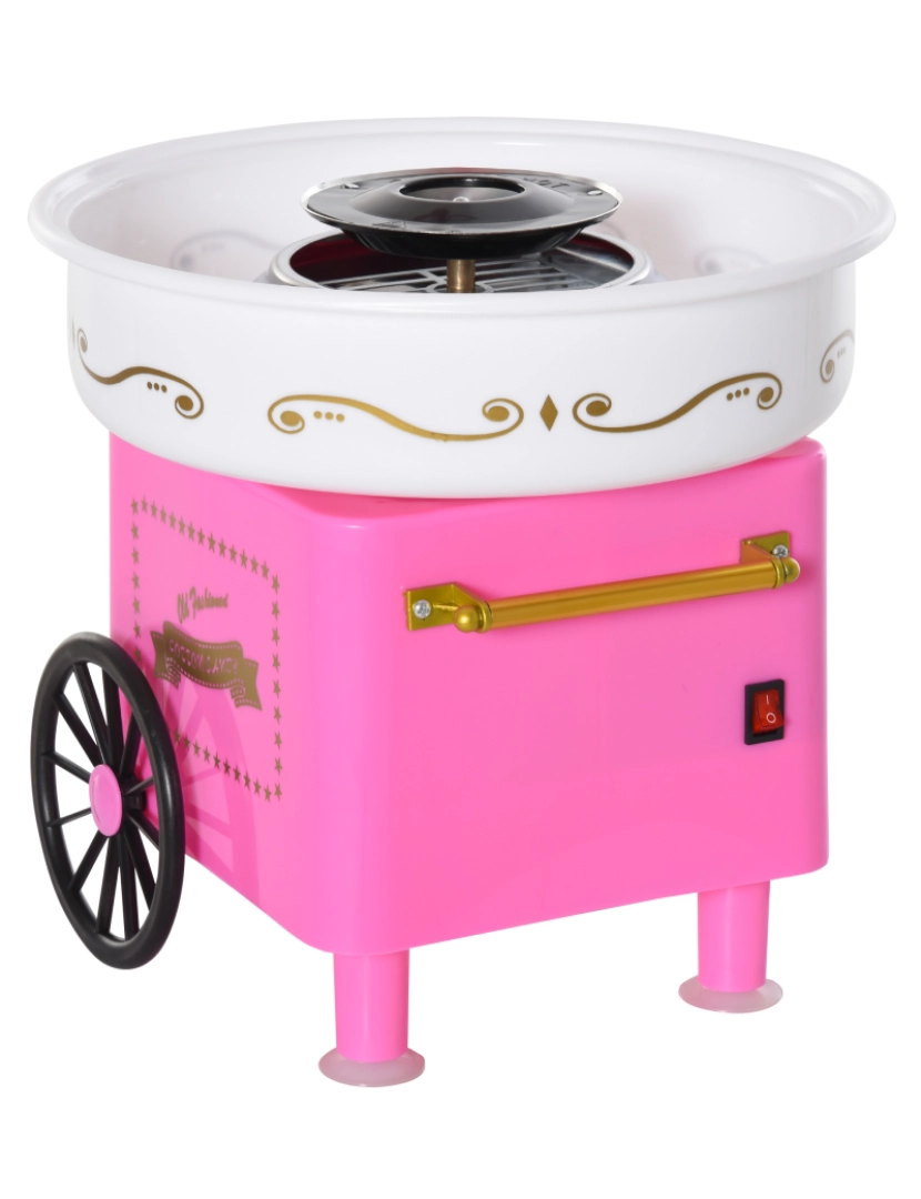 Homcom - Máquina de Algodão Doce 30x30x28cm cor rosa 800-018