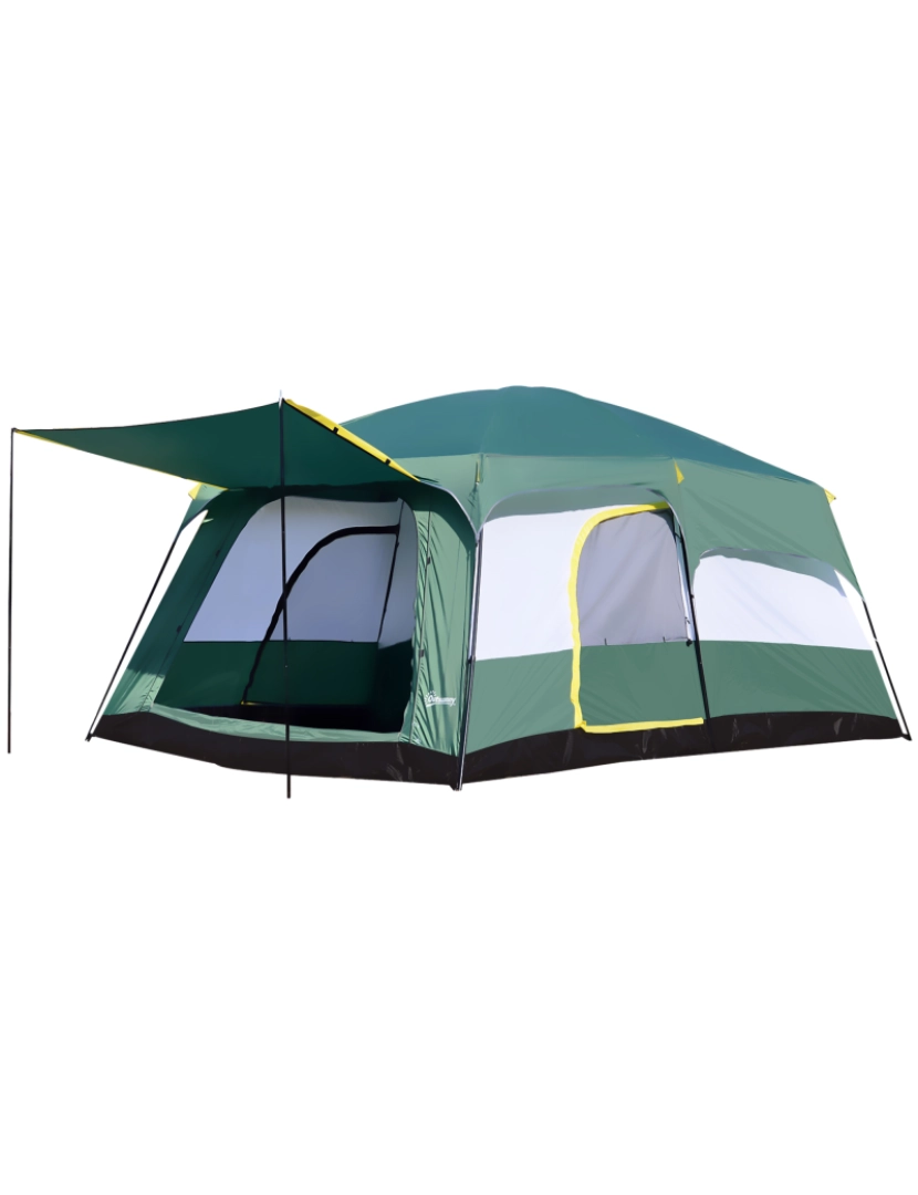 Tenda de Campismo 430x300x200cm cor verde A20-049 - Outsunny