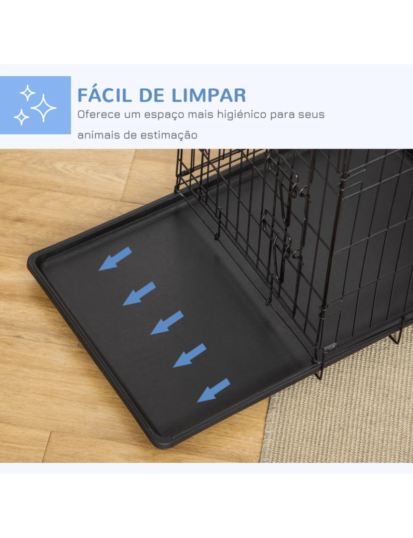 imagem de Gaiola para Cães Dobrável 76x46x52cm cor preto D00-0224