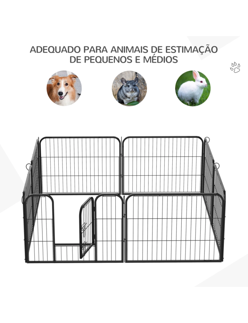 imagem de Parque para Animais de Estimação 80x60cm cor preto 5663-13064