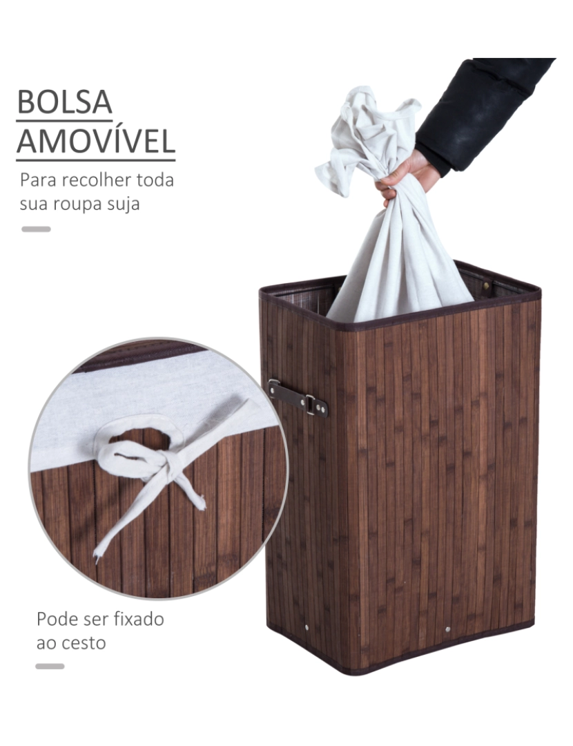 imagem de Cesto de Roupa 40x30x60cm cor castanho 850-017BN5