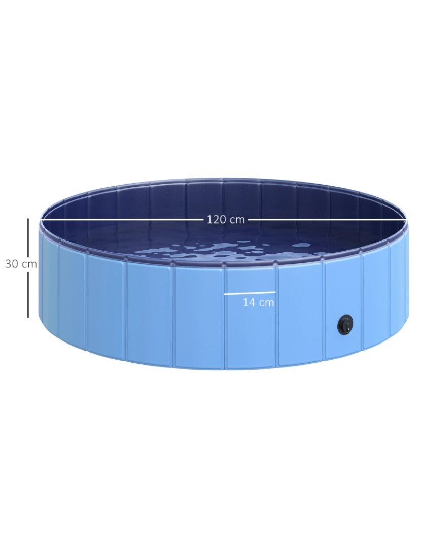 imagem de Piscina Dobrável para Cães 120x120x30cm cor azul D01-004BU3