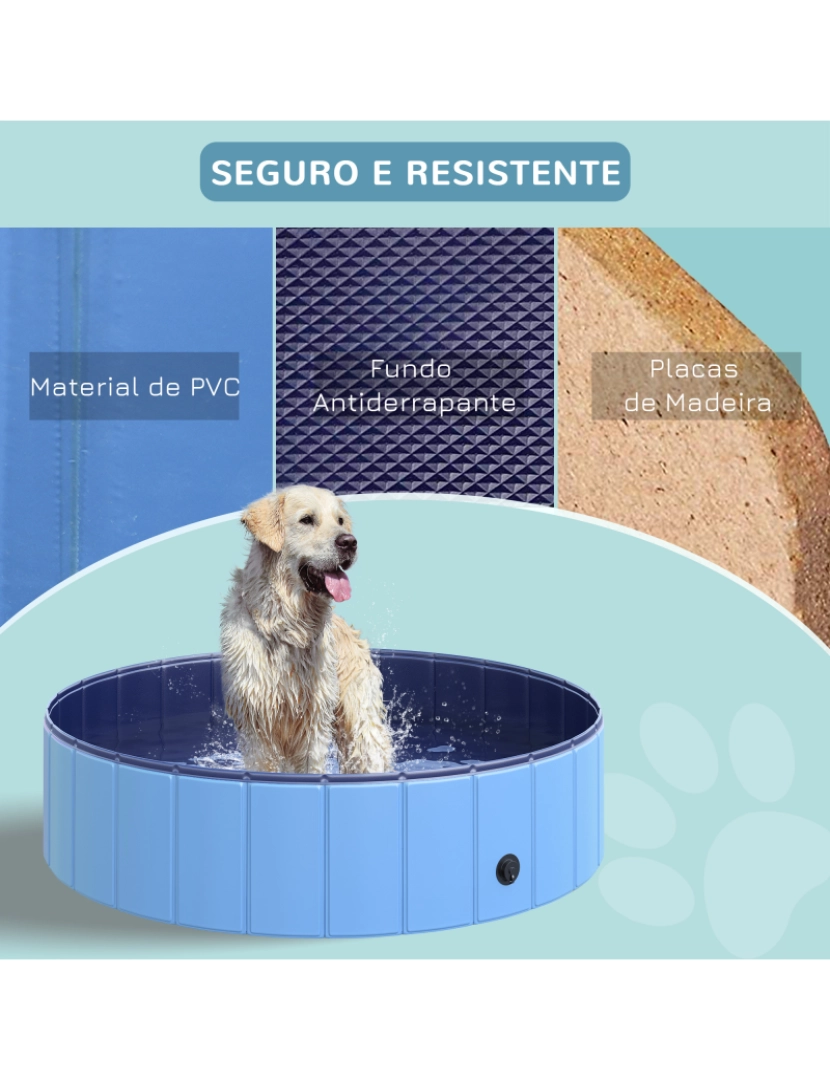 imagem de Piscina Dobrável para Cães 120x120x30cm cor azul D01-004BU7