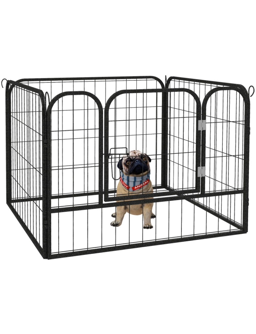 Pawhut - Parque para Cães 82x82x60cm cor cinzento D06-074V01