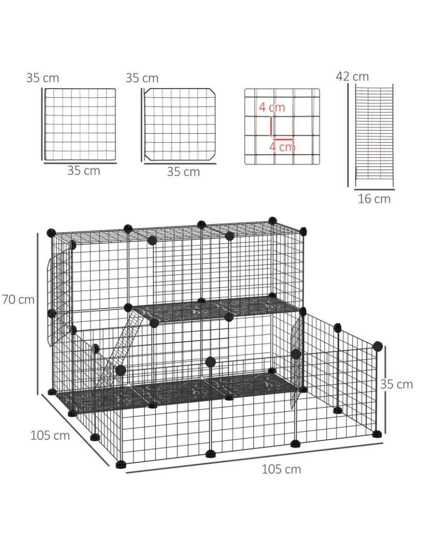 imagem de Recinto para Animais 105x105x70cm cor preto D51-2553