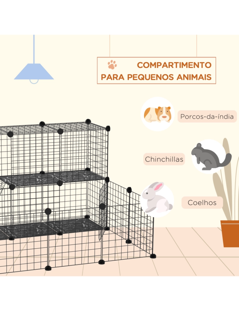 imagem de Recinto para Animais 105x105x70cm cor preto D51-2555