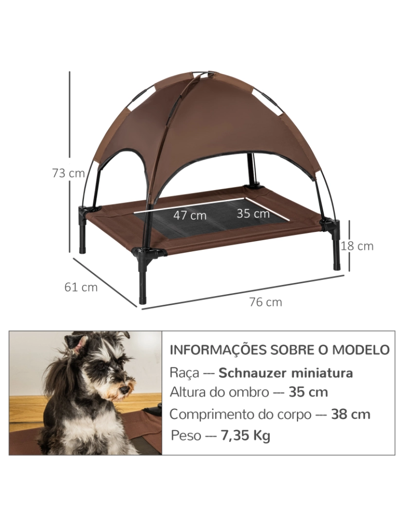 imagem de Cama Elevada Cães 76x61x73cm cor marrom D04-058CF3